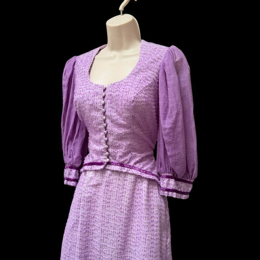 Sue Wong Young Innocent by Arpeja VINTAGE 2 Piece Edwardian Dress Purple Size XS - Picture 6 of 16